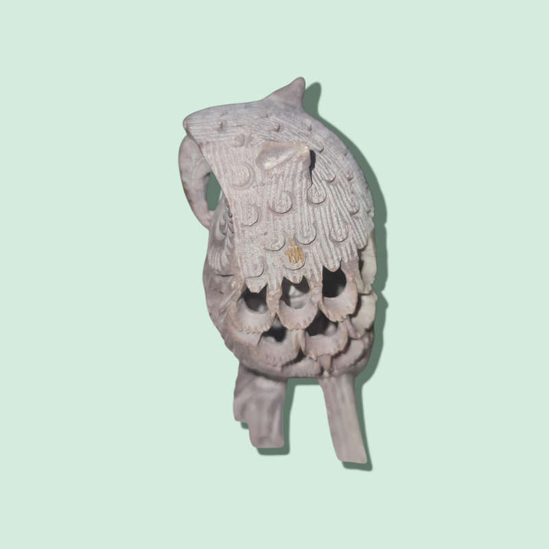 Handcrafted Soapstone Owl With Baby Inside
