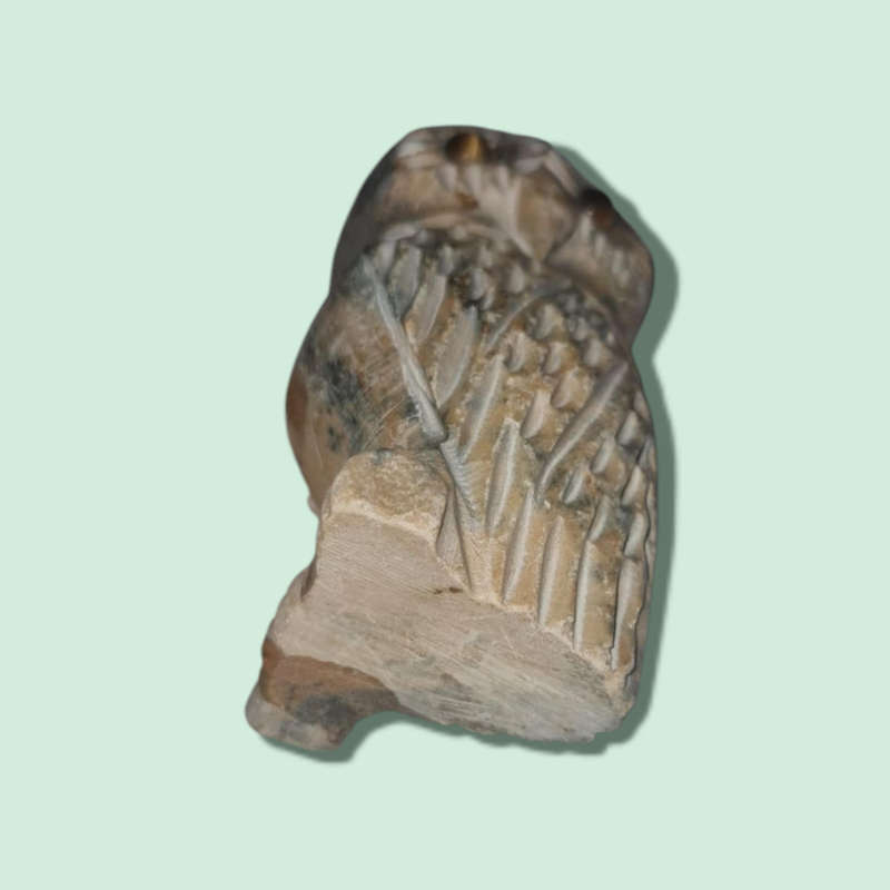 Stone Carved Owls with Tiger`s Eye Eyes, Mom and Baby