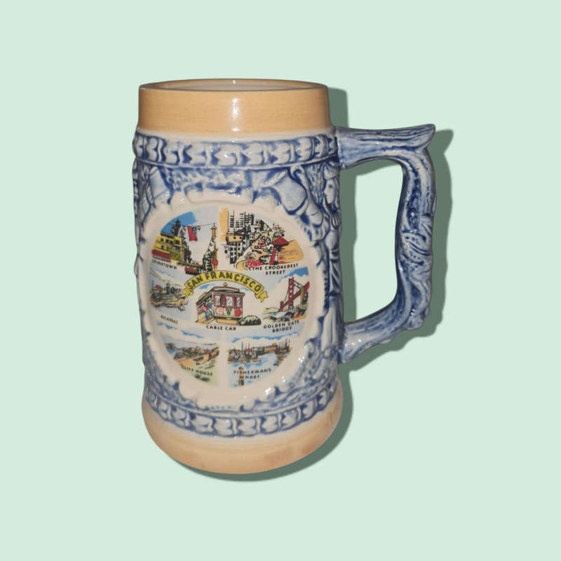 Vintage San Francisco Landmark Souvenir Beer Stein Made in Japan