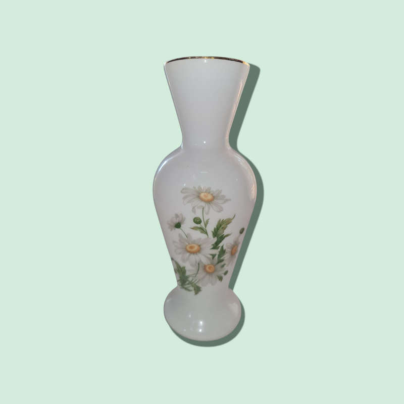 Como Floral Milk Glass Bud Vase