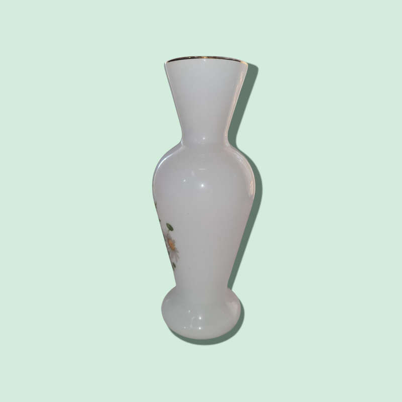 Como Floral Milk Glass Bud Vase