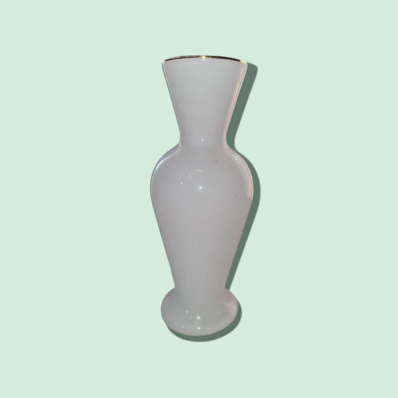 Como Floral Milk Glass Bud Vase