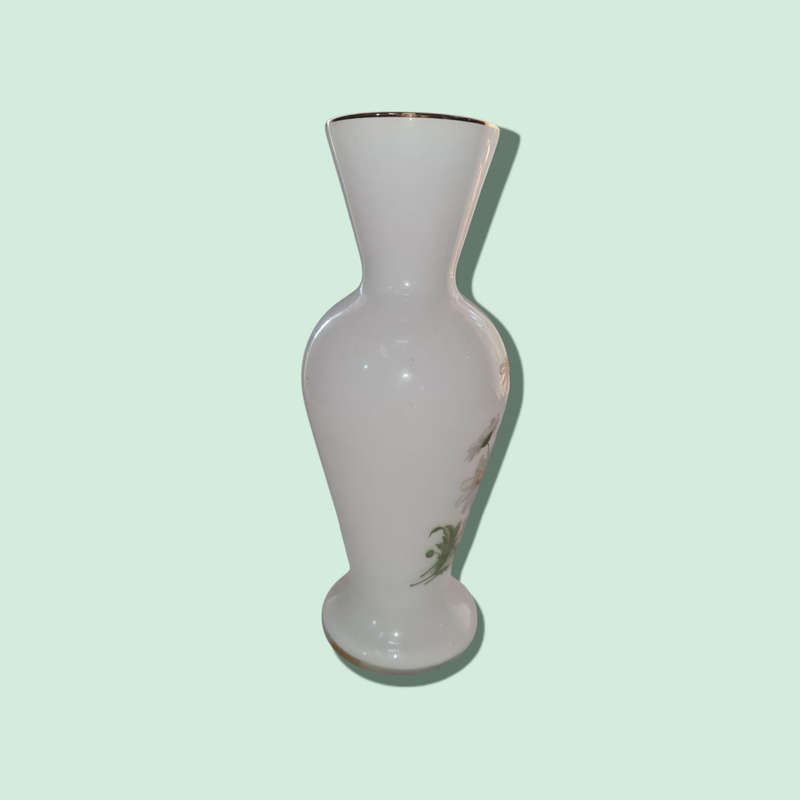 Como Floral Milk Glass Bud Vase