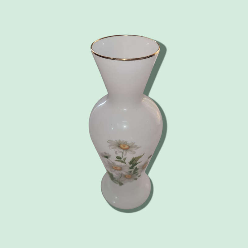 Como Floral Milk Glass Bud Vase