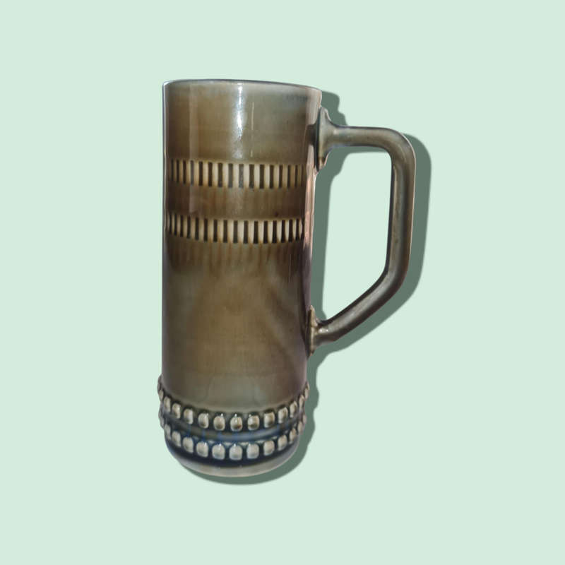 Vintage Beer Stein Blue Drip Glaze
