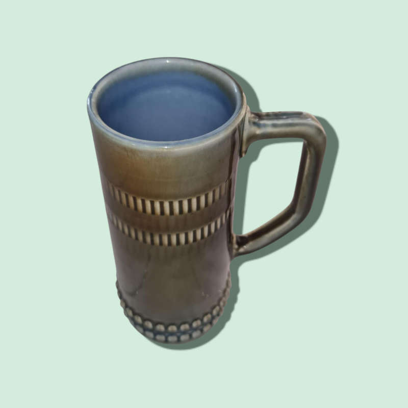 Vintage Beer Stein Blue Drip Glaze