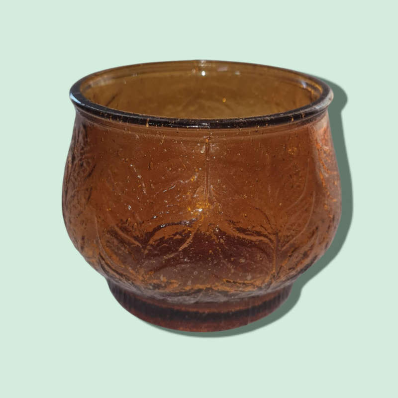 Amber Glass Bowl Made In Taiwan