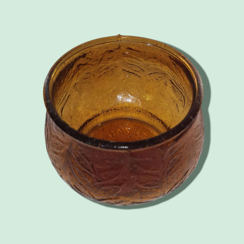 Amber Glass Bowl Made In Taiwan