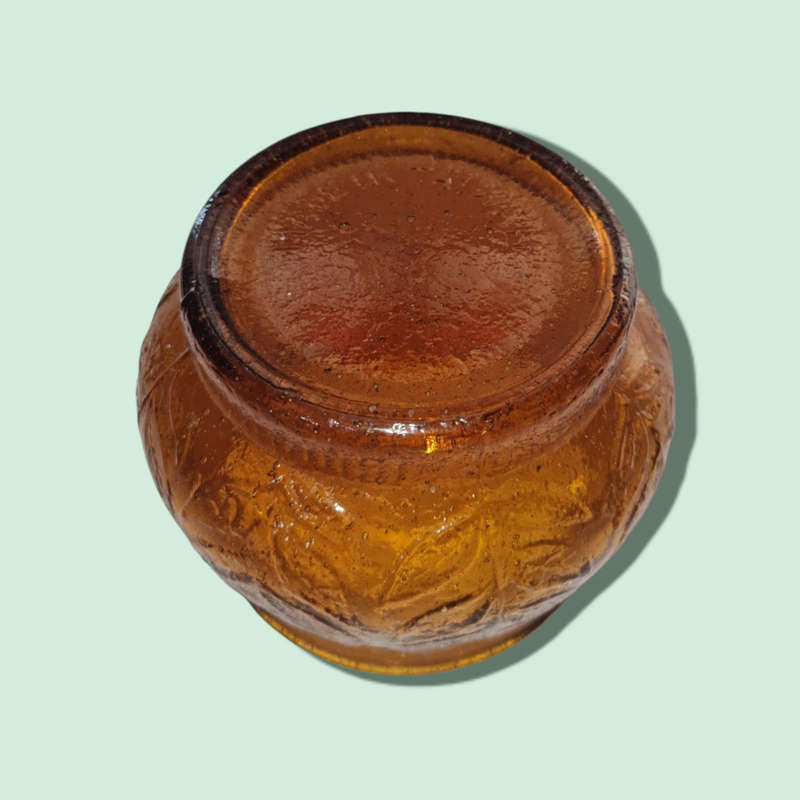Amber Glass Bowl Made In Taiwan