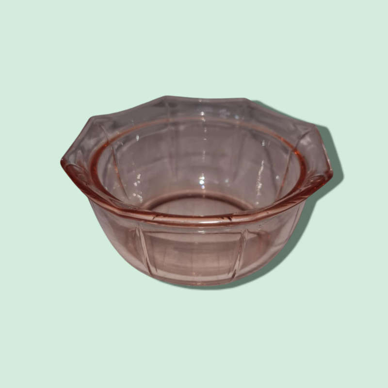 4 x Pink Clear Glass Mini Bowls