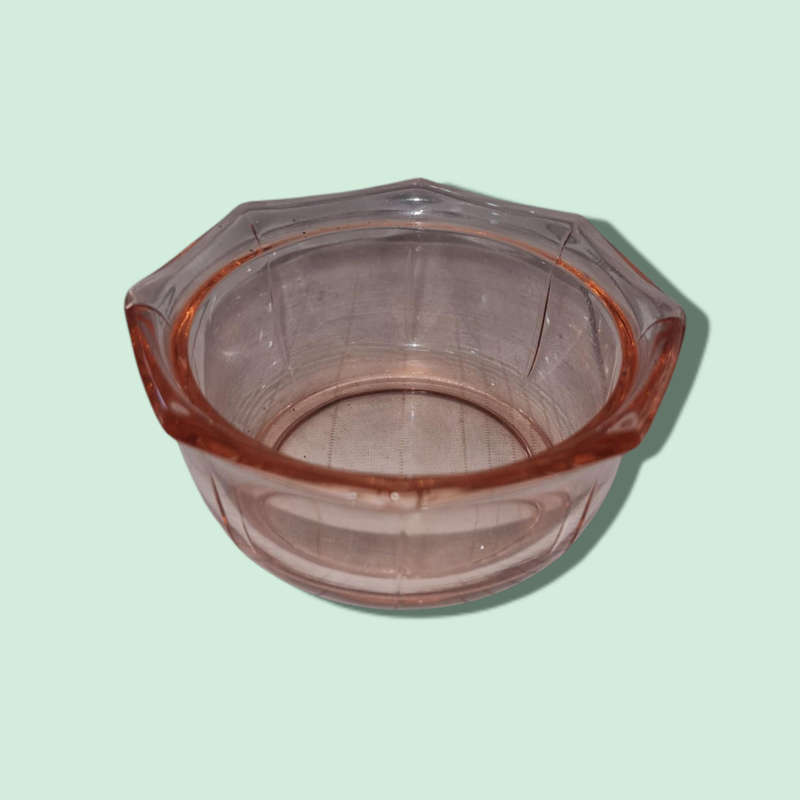 4 x Pink Clear Glass Mini Bowls