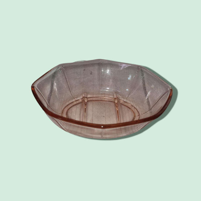 4 x Pink Clear Glass Mini Bowls