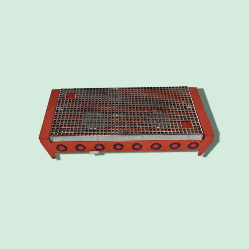 Vintage orange Brabantia rechaud, hot plate warmer with 2 candles