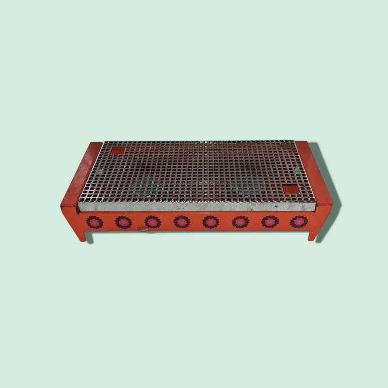 Vintage orange Brabantia rechaud, hot plate warmer with 2 candles