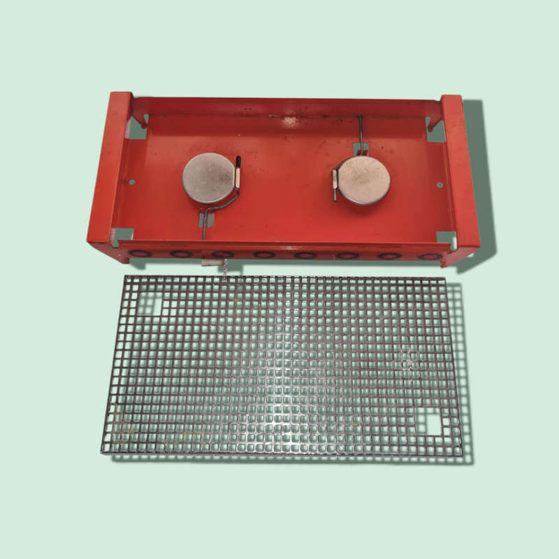 Vintage orange Brabantia rechaud, hot plate warmer with 2 candles