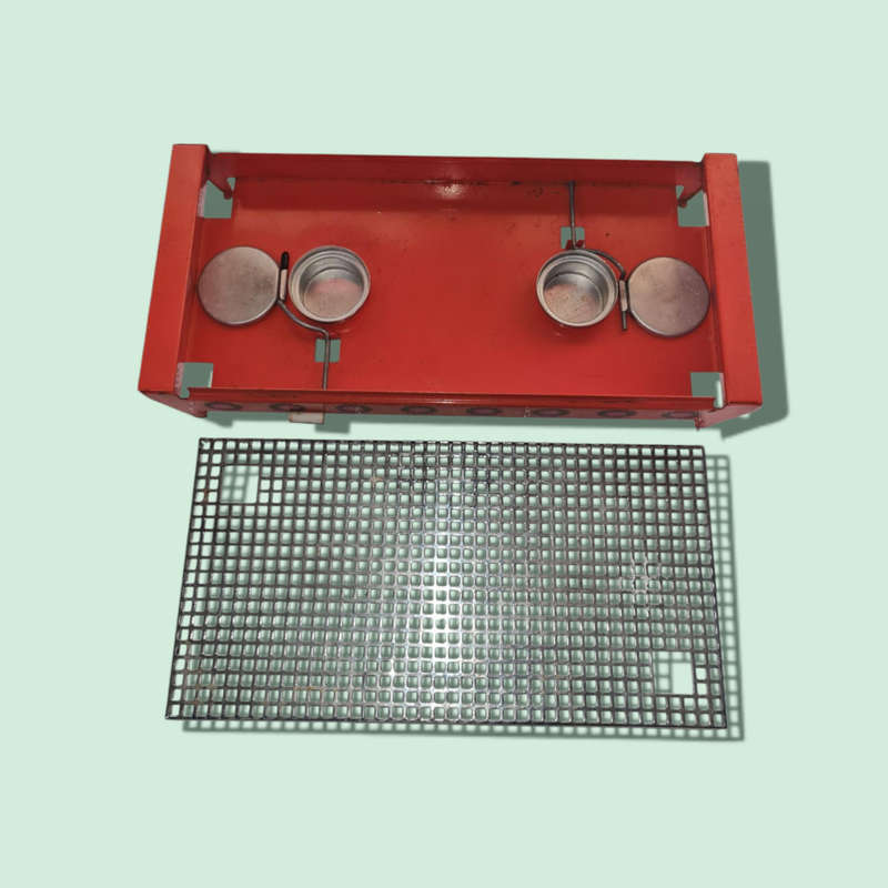 Vintage orange Brabantia rechaud, hot plate warmer with 2 candles