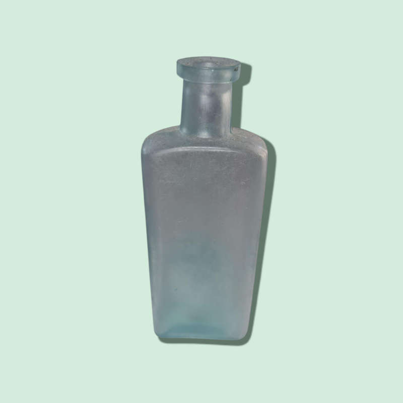 Antique Glass Medicine Bottle Light Green Aqua Blue