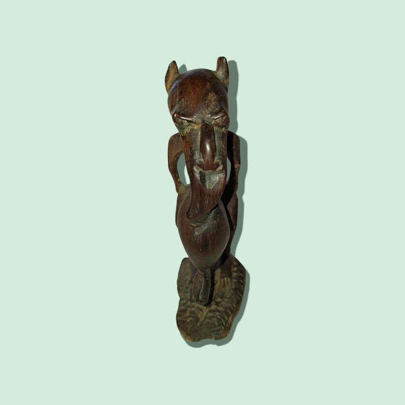 Unusual Bamana African Zoomorphic Carved Figure