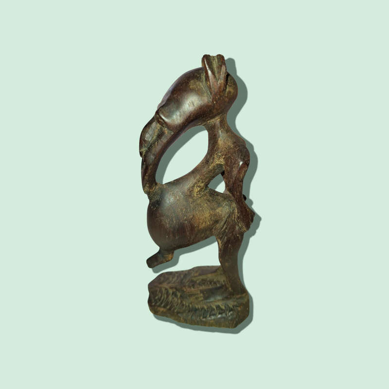 Unusual Bamana African Zoomorphic Carved Figure