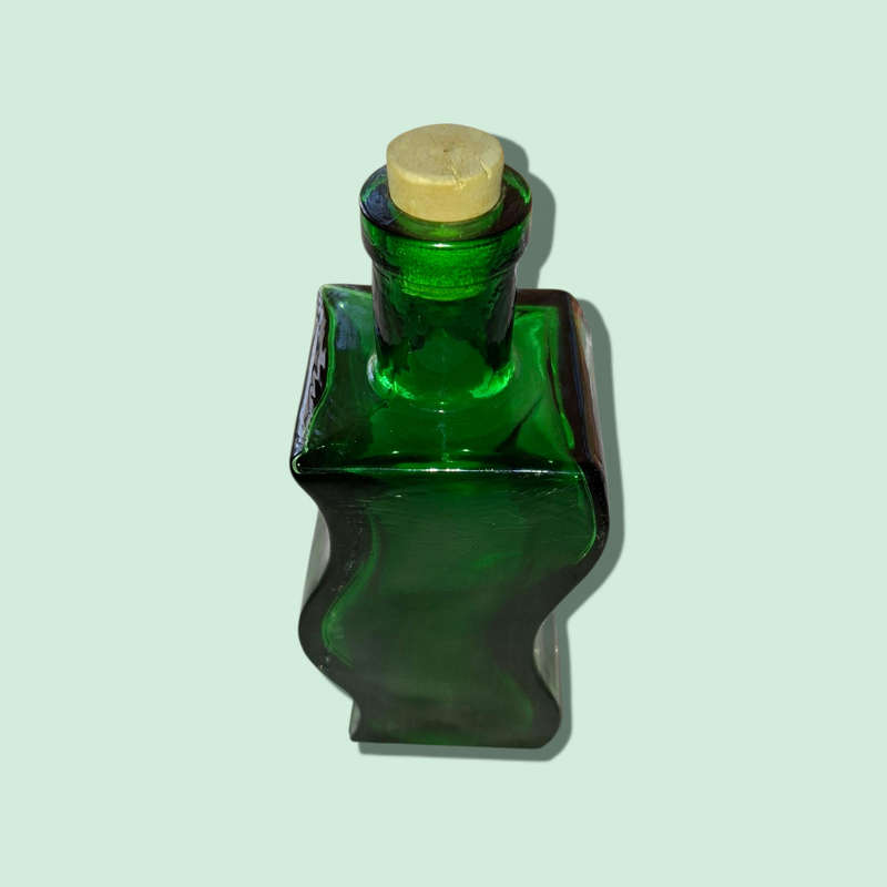 Emerald Green Wavy Corked Bottle