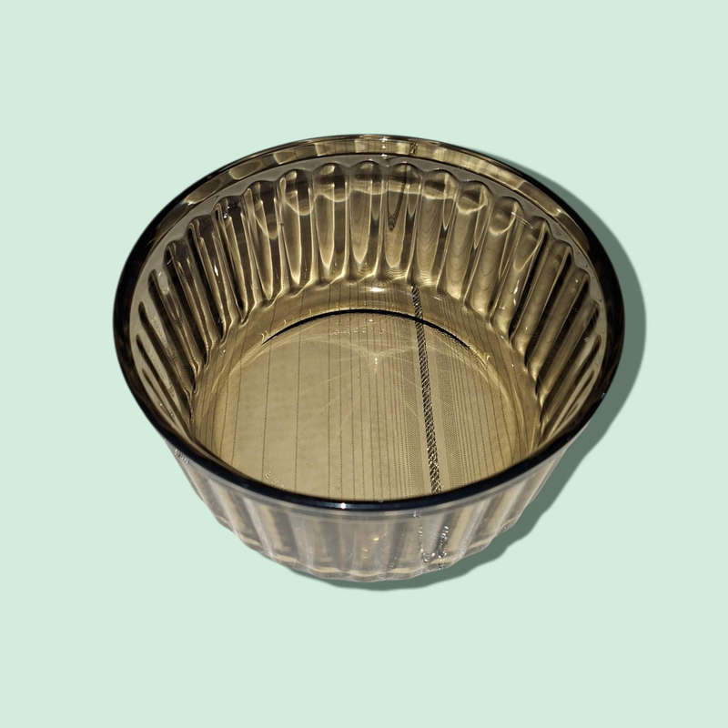 Vintage Arcopal Smoked Glass Serving Bowl