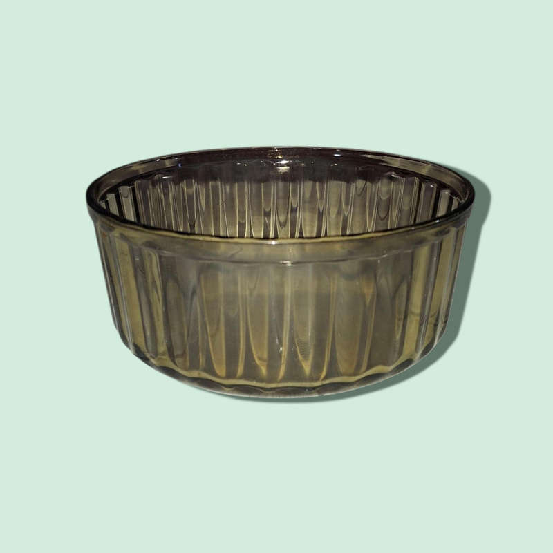 Vintage Arcopal Smoked Glass Serving Bowl