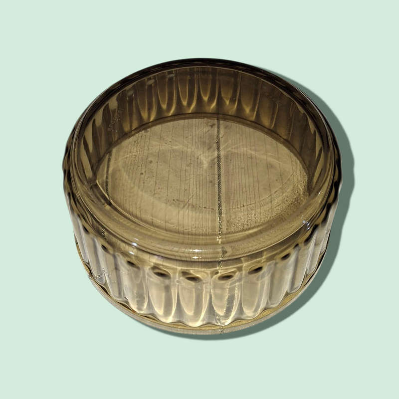 Vintage Arcopal Smoked Glass Serving Bowl