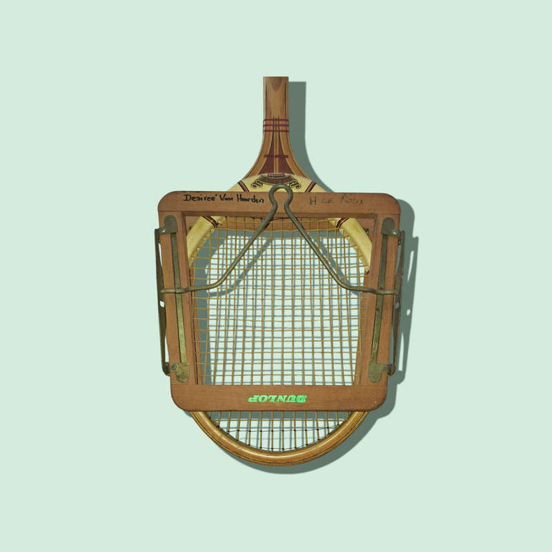 Retro Slazenger squash racquet with Dunlop wooden head guard