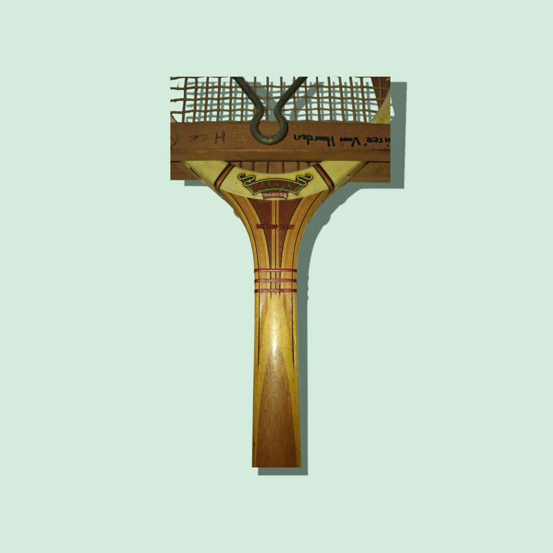 Retro Slazenger squash racquet with Dunlop wooden head guard