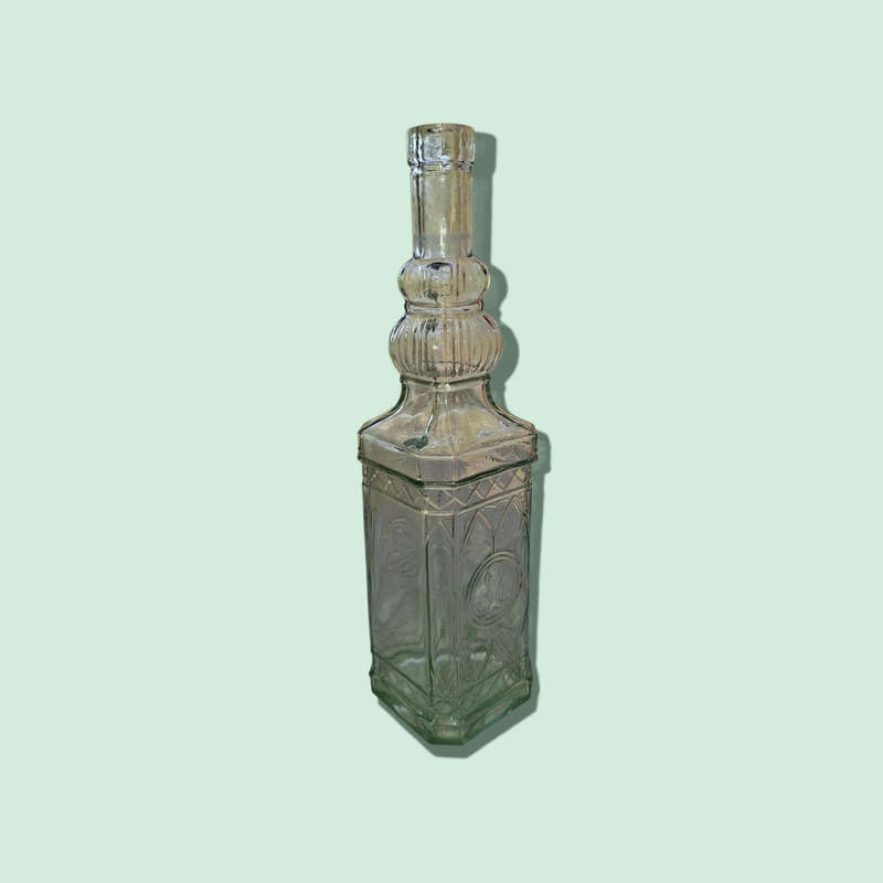 Vintage Old World Teal Authentic Glass Bottle   QC4342