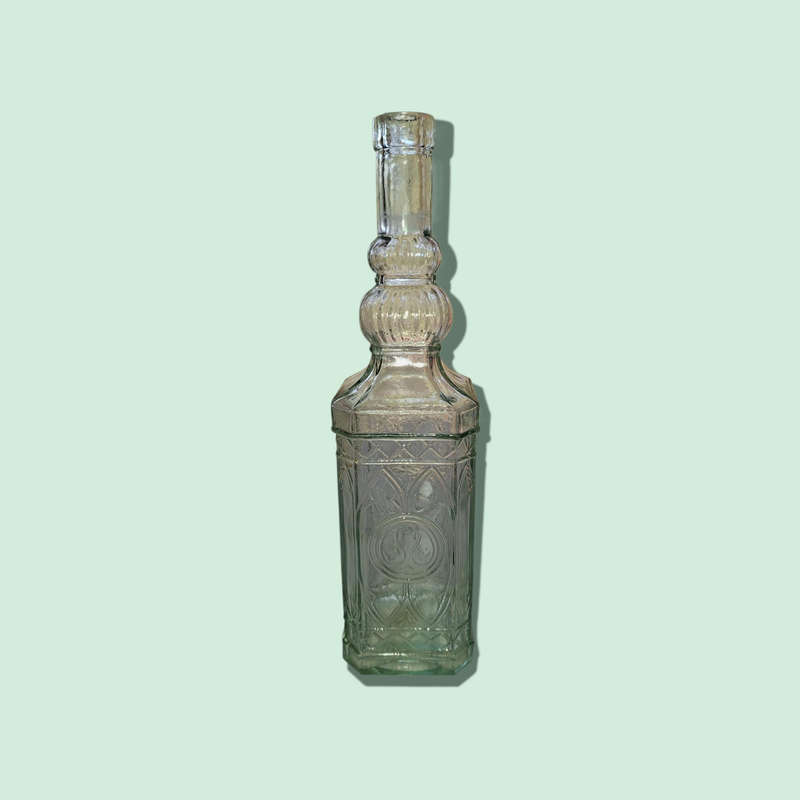 Vintage Old World Teal Authentic Glass Bottle   QC4342