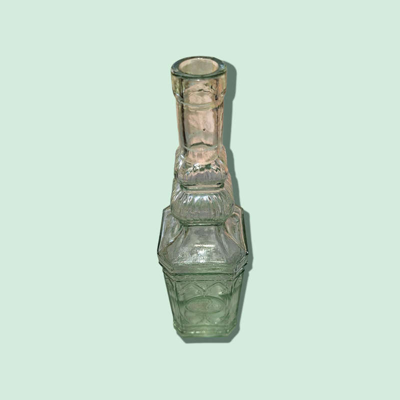 Vintage Old World Teal Authentic Glass Bottle   QC4342