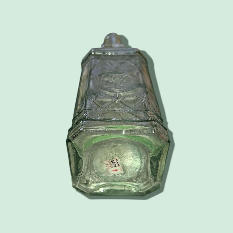 Vintage Old World Teal Authentic Glass Bottle   QC4342