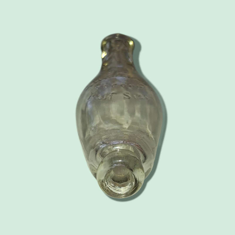 EDWARDIAN ALLENBURYS GLASS BABY FEEDER HALF SIZE