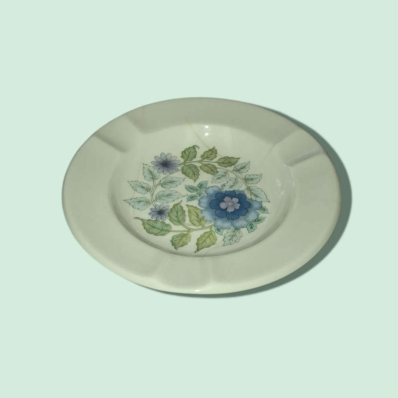 Vintage Wedgwood Clementine Bone China England  Ashtray Blue