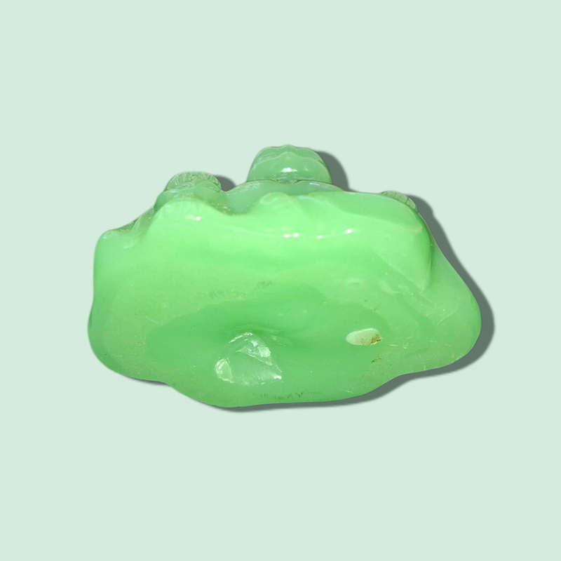 1970's Light Green Jade Glass Happy Buddha