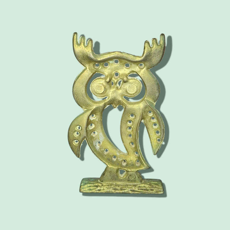 Vintage Albert E Price STANDING OWL FIGURINE ORNAMENT for Display Silver plated