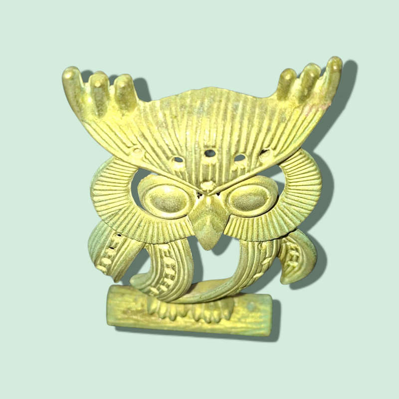 Vintage Albert E Price STANDING OWL FIGURINE ORNAMENT for Display Silver plated
