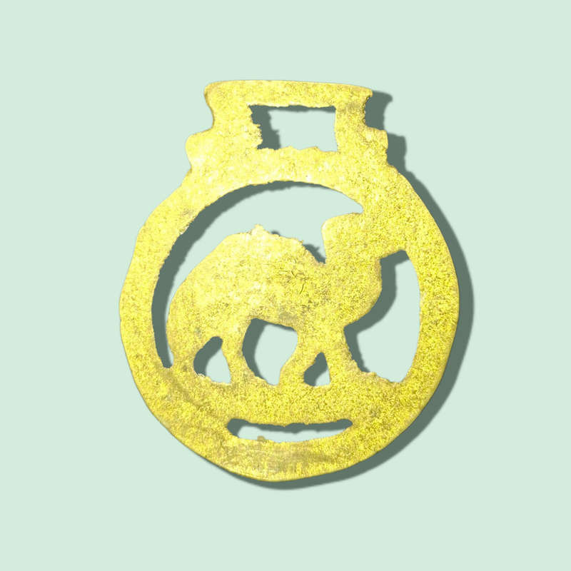 Vintage Horse Brass Camel Medallion Harness Ornament