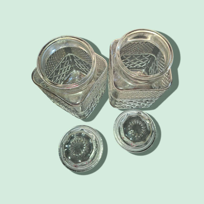 Glass Canister Square Base