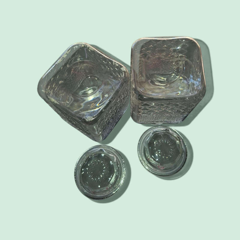 Glass Canister Square Base