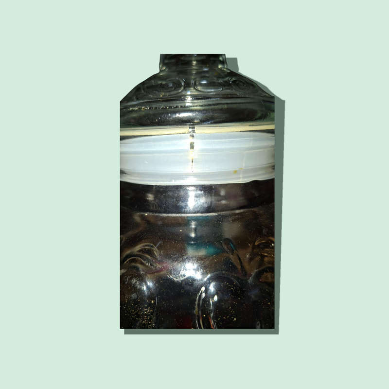 Vintage KIG Indonesia Clear Glass Cookie Jar Canister with Lid Embossed Fruit