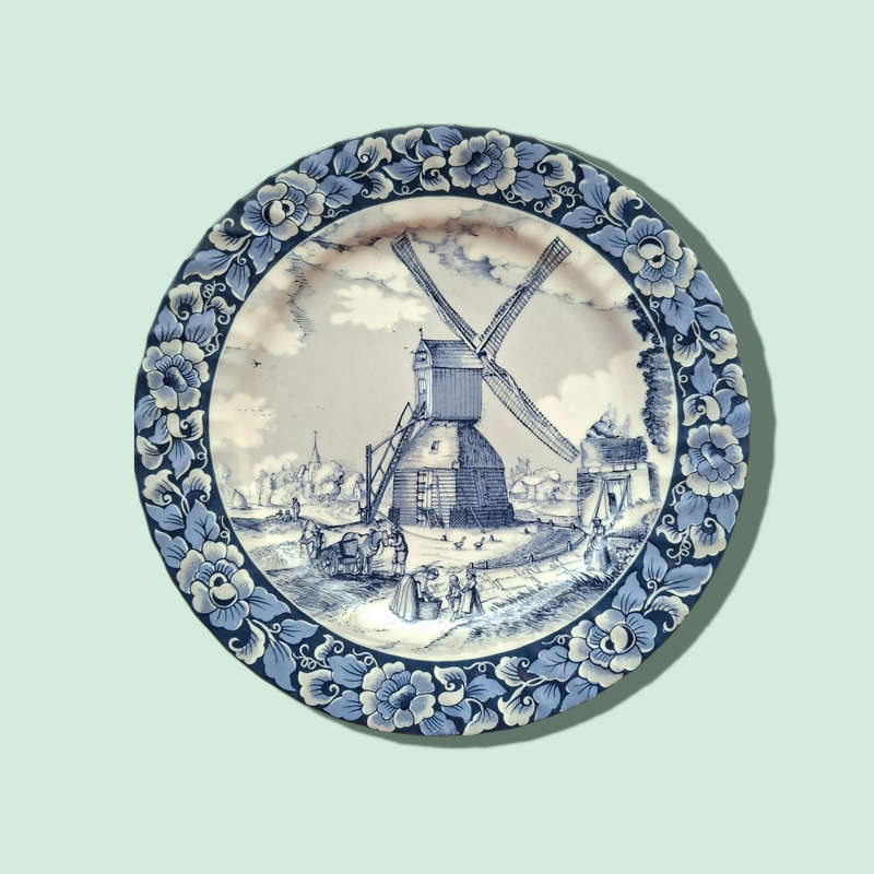 Delfts Royal Sphinx Blue And White Wind Mill Special limited collectors edition