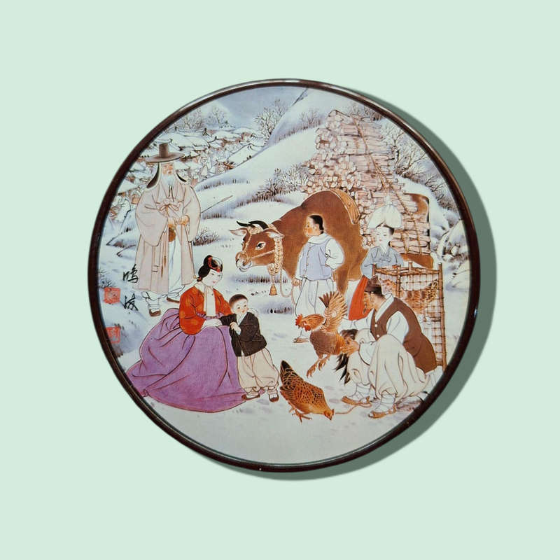 Korean Genre Pictures by Kim Jong Rae on Coasters Made in Korea set of 5