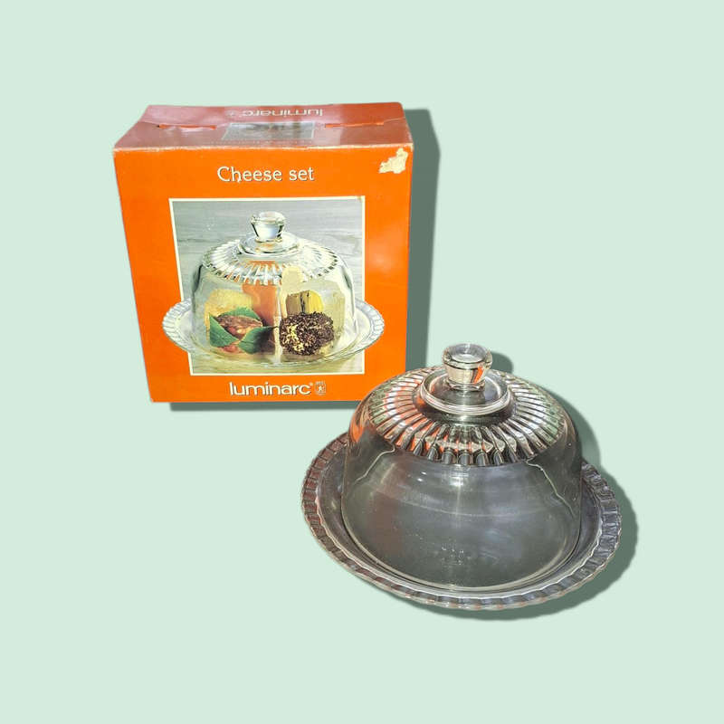 Luminarc 2 Piece Cheese Tray And Cloche Serving Set