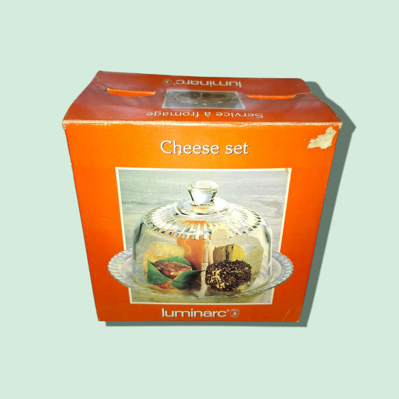 Luminarc 2 Piece Cheese Tray And Cloche Serving Set