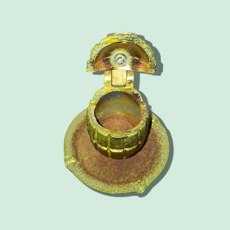 Hand Grenade Mate into an ashtray