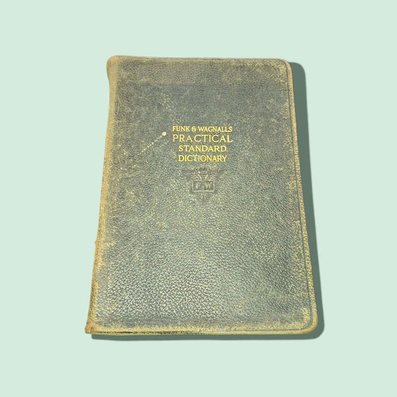Antique Dictionary Funk & Wagnall's Practical Standard 1937 Leather Illustrated