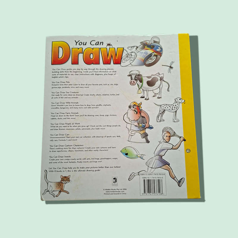 You Can Draw by Damien Toll (2006, Spiral/Hardback): 8 Books In 1