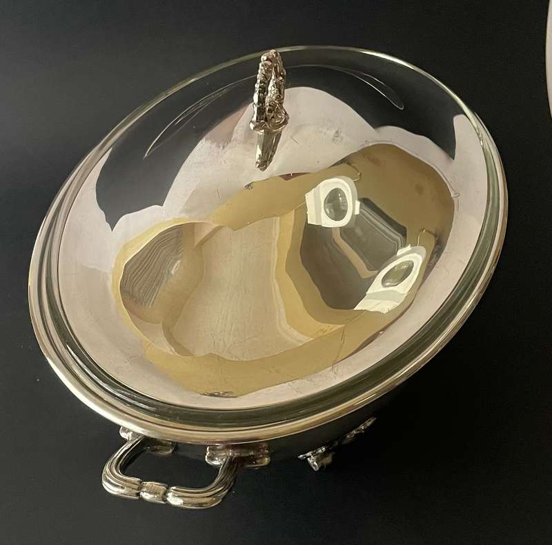 Silver plated food warmer chaffing dish